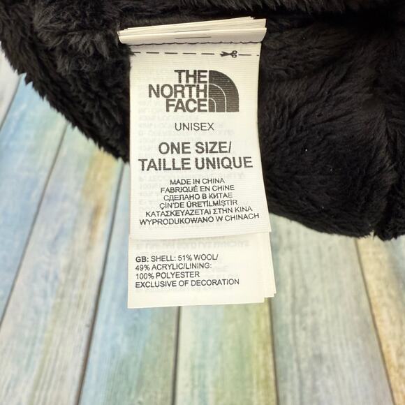 The North Face Knit Beanie Winter Hat Black White Grey Lined Ski Hat Chunky - Picture 5 of 7